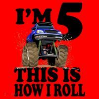 I'm 5 This Is How I Roll Monster Truck Santa Hat thumb 1