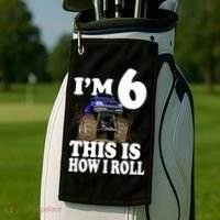 I'm 6 This Is How I Roll Monster Truck Golf Towel thumb 2