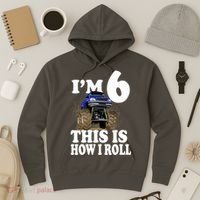 I'm 6 This Is How I Roll Monster Truck Hoodie thumb 3