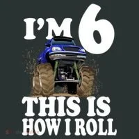 I'm 6 This Is How I Roll Monster Truck Hoodie thumb 2