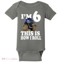 I'm 6 This Is How I Roll Monster Truck Baby Bodysuit thumb 0