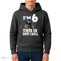 I'm 6 This Is How I Roll Monster Truck Kids Hoodie thumb 4