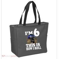 I'm 6 This Is How I Roll Monster Truck Tote Bag thumb 2