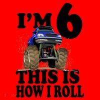 I'm 6 This Is How I Roll Monster Truck Santa Hat thumb 1