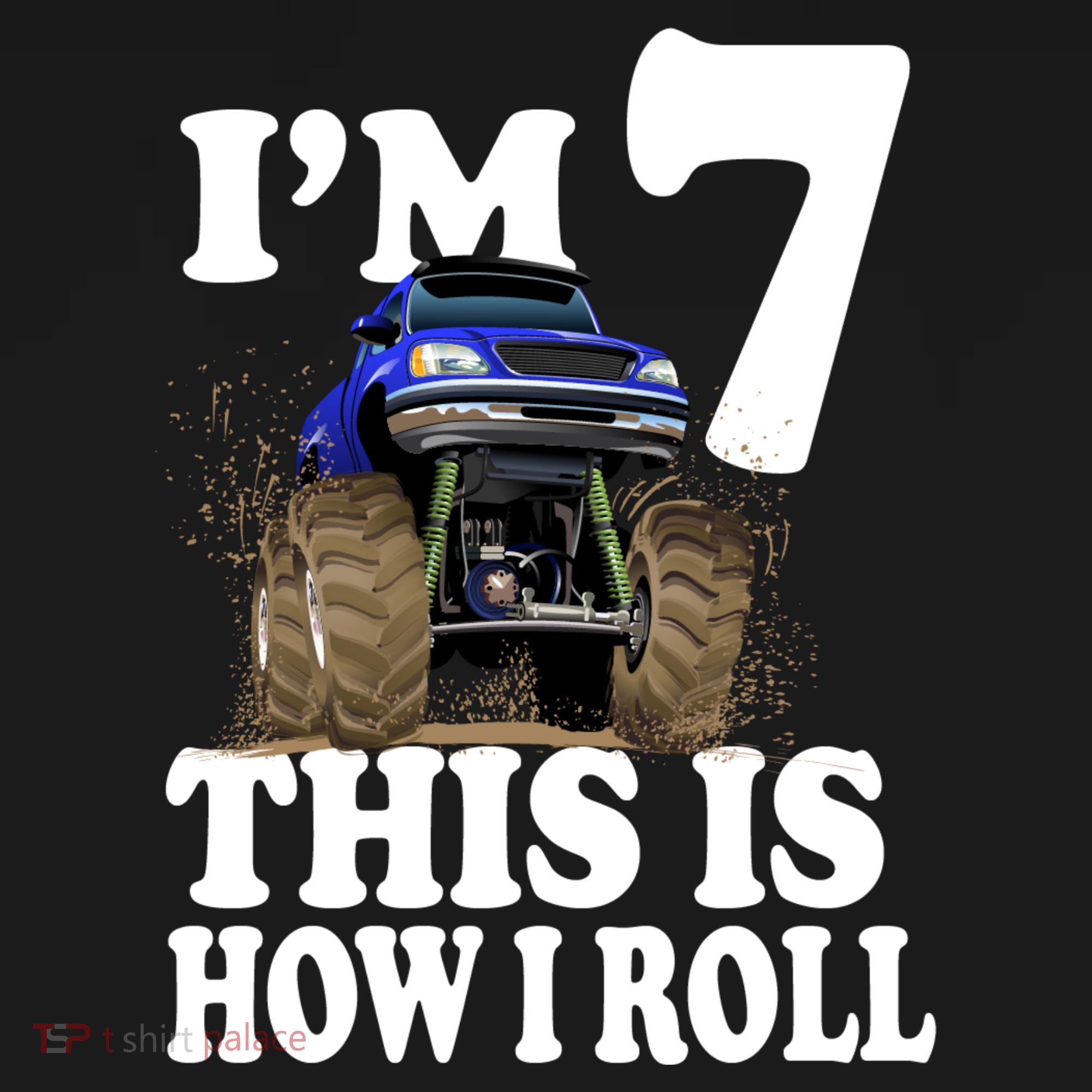 I'm 7 This Is How I Roll Monster Truck Backpack