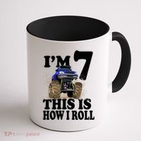 I'm 7 This Is How I Roll Monster Truck Coffee Mug thumb 1