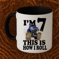 I'm 7 This Is How I Roll Monster Truck Coffee Mug thumb 2