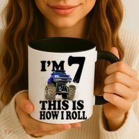 I'm 7 This Is How I Roll Monster Truck Coffee Mug thumb 3