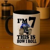 I'm 7 This Is How I Roll Monster Truck Coffee Mug thumb 4