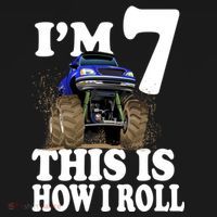 I'm 7 This Is How I Roll Monster Truck Ornament thumb 1
