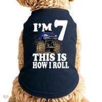I'm 7 This Is How I Roll Monster Truck Doggie Tank thumb 0