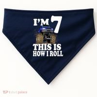 I'm 7 This Is How I Roll Monster Truck USA-Made Doggie Bandana thumb 0