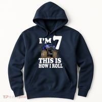 I'm 7 This Is How I Roll Monster Truck Hoodie thumb 0