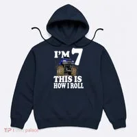 I'm 7 This Is How I Roll Monster Truck Hoodie thumb 0