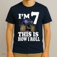 I'm 7 This Is How I Roll Monster Truck T-Shirt thumb 3