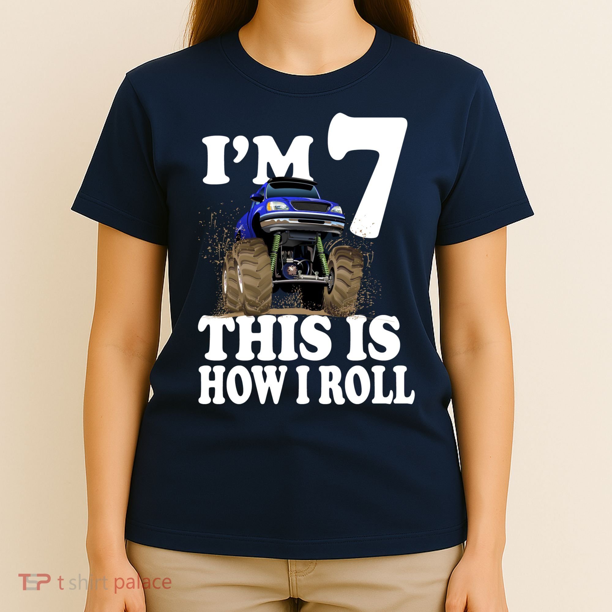 I'm 7 This Is How I Roll Monster Truck T-Shirt