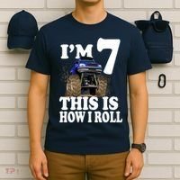 I'm 7 This Is How I Roll Monster Truck T-Shirt thumb 6