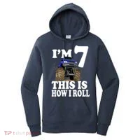 I'm 7 This Is How I Roll Monster Truck Women's Hoodie thumb 0