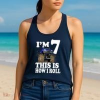 I'm 7 This Is How I Roll Monster Truck Women's Tank Top thumb 2