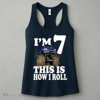 I'm 7 This Is How I Roll Monster Truck Women's Tank Top thumb 3
