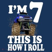 I'm 7 This Is How I Roll Monster Truck Toddler Hoodie thumb 2