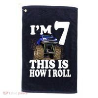 I'm 7 This Is How I Roll Monster Truck Golf Towel thumb 0