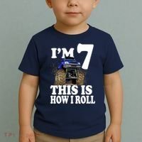 I'm 7 This Is How I Roll Monster Truck Toddler T-Shirt thumb 2
