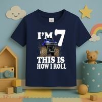 I'm 7 This Is How I Roll Monster Truck Toddler T-Shirt thumb 3