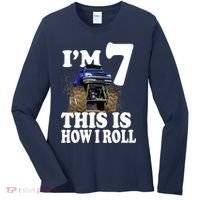 I'm 7 This Is How I Roll Monster Truck Women's Long Sleeve Shirt thumb 0
