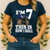 I'm 7 This Is How I Roll Monster Truck Women's T-Shirt thumb 2