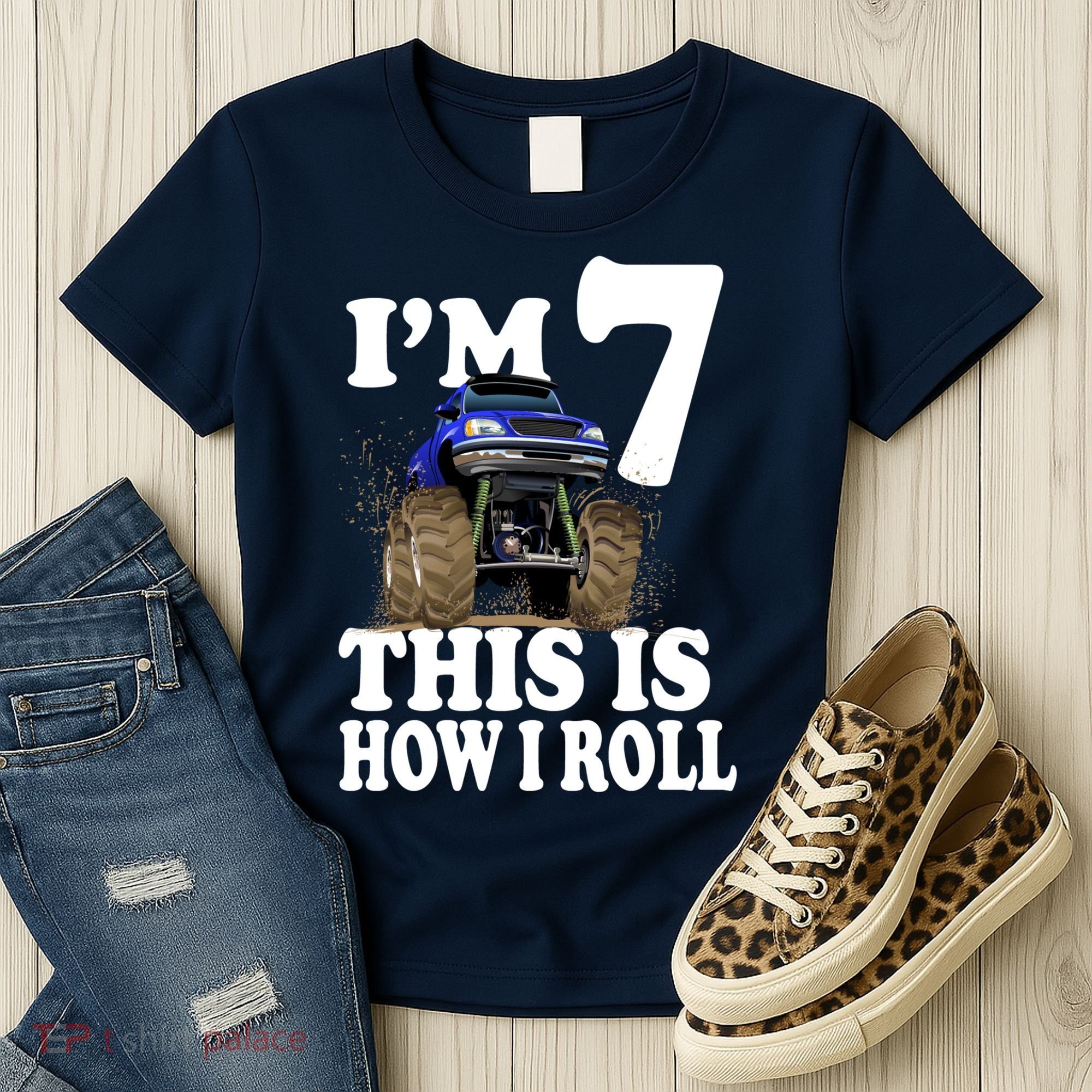 I'm 7 This Is How I Roll Monster Truck Women's T-Shirt