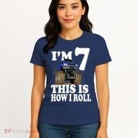 I'm 7 This Is How I Roll Monster Truck Women's T-Shirt thumb 4