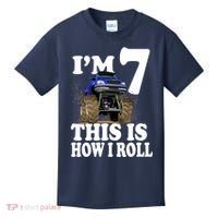 I'm 7 This Is How I Roll Monster Truck Kids T-Shirt thumb 0