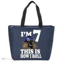 I'm 7 This Is How I Roll Monster Truck Tote Bag thumb 0