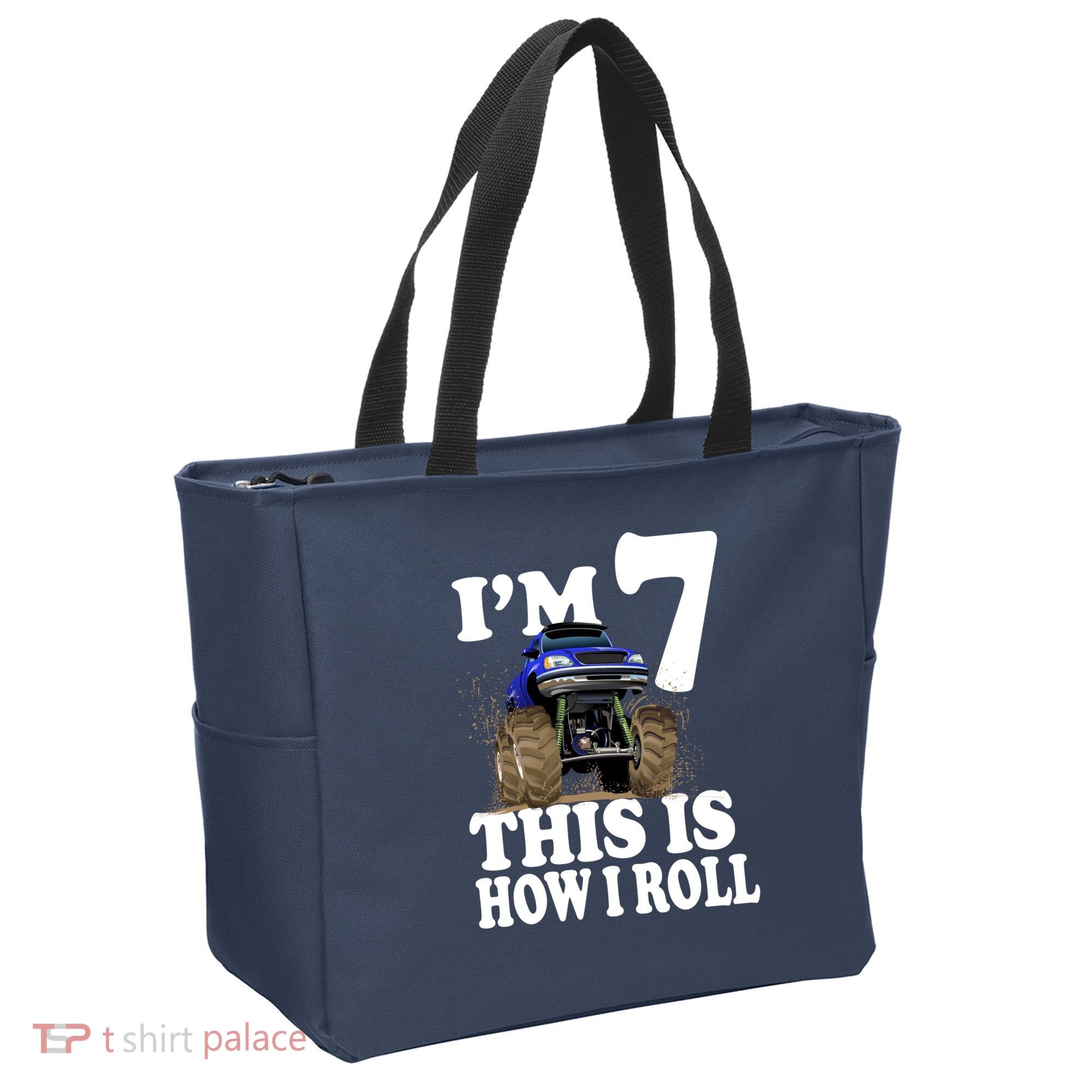 I'm 7 This Is How I Roll Monster Truck Tote Bag