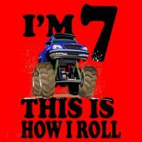 I'm 7 This Is How I Roll Monster Truck Santa Hat thumb 1