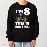 I'm 8 This Is How I Roll Monster Truck Women's Sweatshirt thumb 0