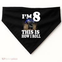 I'm 8 This Is How I Roll Monster Truck USA-Made Doggie Bandana thumb 0