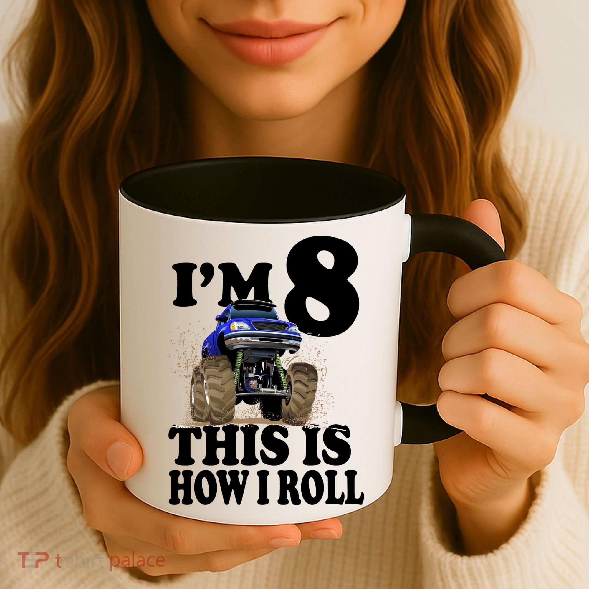 I'm 8 This Is How I Roll Monster Truck Coffee Mug
