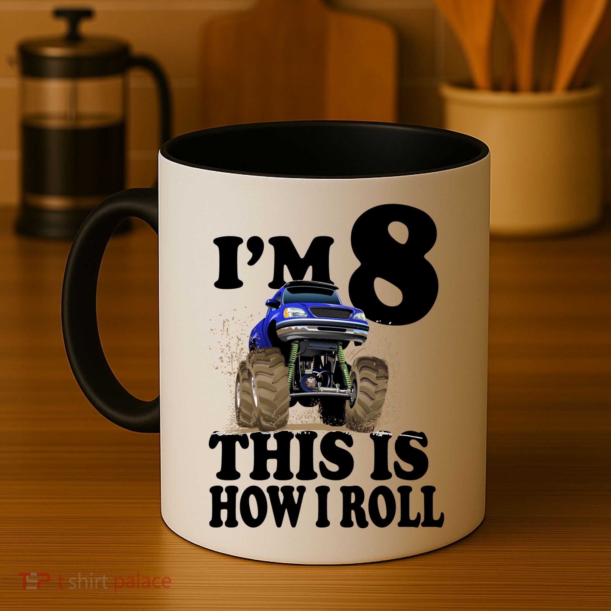 I'm 8 This Is How I Roll Monster Truck Coffee Mug