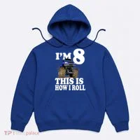 I'm 8 This Is How I Roll Monster Truck Hoodie thumb 0