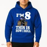 I'm 8 This Is How I Roll Monster Truck Hoodie thumb 2