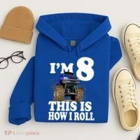 I'm 8 This Is How I Roll Monster Truck Hoodie thumb 4