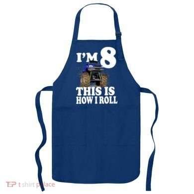 I'm 8 This Is How I Roll Monster Truck Apron