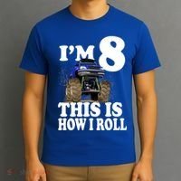 I'm 8 This Is How I Roll Monster Truck T-Shirt thumb 3
