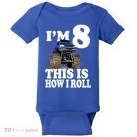 I'm 8 This Is How I Roll Monster Truck Baby Bodysuit thumb 0