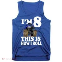 I'm 8 This Is How I Roll Monster Truck Tank Top thumb 0