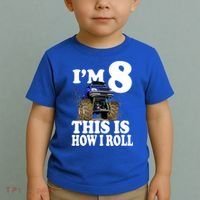 I'm 8 This Is How I Roll Monster Truck Toddler T-Shirt thumb 2