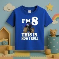 I'm 8 This Is How I Roll Monster Truck Toddler T-Shirt thumb 3