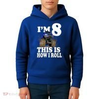 I'm 8 This Is How I Roll Monster Truck Kids Hoodie thumb 4